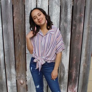 White Birch Medium Striped Tie Not Button Down